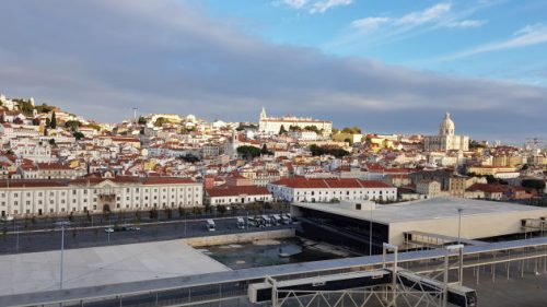 Blick auf Lissabon vom Schiff aus